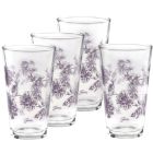  image shows Fiesta&reg; 16oz Tapered Cooler Glasses (Set of 4) | Botanical Floral Lavender against a blank, white background
 Image