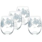 image shows Fiesta&reg; 15oz Stemless Wine Glasses (Set of 4) |Botanical Floral against a blank, white background Image