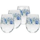 image shows Fiesta&reg; 15oz Stemless Wine Glasses (Set of 4) | Coastal Shores  against a blank, white background Image