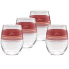 image shows Fiesta&reg; 15oz Stemless Wine Glasses (Set of 4) | Edgeline Sunset Horizon against a blank, white background   Image
