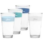 image shows Fiesta&reg;16oz Cooler Glasses (Set of 4) | Coastal Blues against a blank, white background Image