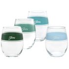 image shows Fiesta&reg; 15oz Stemless Wine Glasses (Set of 4) | Frame Aegean  against a blank, white background Image