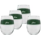 image shows Fiesta&reg; 15oz Stemless Wine Glasses (Set of 4) | Jade Frame  against a blank, white background Image