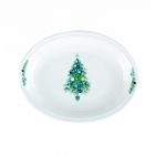 Fiesta® Medium 11.6" Oval Serving Platter | Blue Christmas Tree on White
