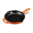  image shows Le Creuset 9" Signature Enameled Cast Iron Skillet | Flame against a blank, white background Image