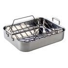image shows Le Creuset Stainless Steel Classic 17" Rectangular Roaster & Rack against a blank, white background Image