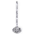  image shows Crow Canyon 12" Ladle | Grey Splatter against a blank, white background
 Image