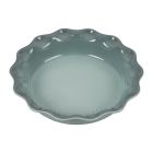 image shows Le Creuset 9" Heritage Pie Dish | Sea Salt  against a blank, white background Image
