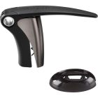 image shows Le Creuset 2-Piece Compact Lever and Foil Cutter | Black Nickel  against a blank, white background Image