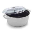 Staub 4 Qt. Round Cocotte/Dutch Oven with Glass Lid | White