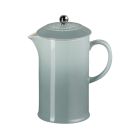image shows Le Creuset Coffee Pot & Press 34Oz Sea Salt Ss Knob  against a blank, white background Image