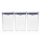 OXO POP 2.0 3-Piece Small Square Short Container Set