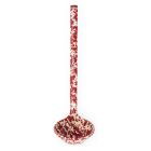 image shows Crow Canyon 12" Ladle | Burgundy & Cream Splatter  against a blank, white background
 Image