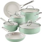 KitchenAid Hard Anodized Ceramic 10-Piece Cookware Set | Pistachio