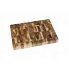 image shows Lipper International Teak End Grain Chopping Block with Feet against a blank, white background Image