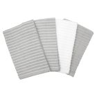 Ritz 4-Piece Horizontal Stripe Bar Mop Set | Grey against a white background with the towels fanned out Image