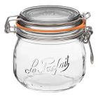 image shows Le Parfait 500ml Rounded French Glass Storage Jar with Airtight Rubber Sea against a blank, white background
 Image