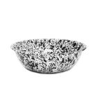 image shows Crow Canyon Enamelware 8 Qt. Medium Basin | Black Splatter  against a blank, white background
 Image