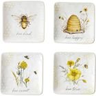 Certified International 6" Canape Plate (Set of 4) - Bee Sweet