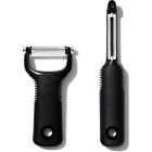 OXO Good Grips 3 Piece Y Peeler Set Straight Julienne Serrated Peelers and  Potato Masher 