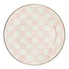 image shows MacKenzie-Childs Rosy Check 10" Dinner Plate against a blank, white background
 Image