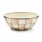 image shows MacKenzie-Childs Mocha Check 2-cup Everyday Bowl against a blank, white background Image