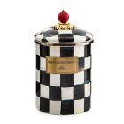 image shows MacKenzie-Childs Courtly Check 1.5 Qt. Medium Canister against a blank, white background Image