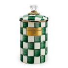 image shows MacKenzie-Childs Emerald Check 2 Qt. Large Canister against a blank, white background Image