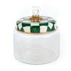 image shows MacKenzie-Childs Emerald Check 64oz Large Kitchen Canister against a blank, white background Image