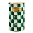 image shows MacKenzie-Childs Emerald Check Utensil Holder  against a blank, white background Image