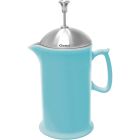 image shows Chantal 28oz. Ceramic French Press with Stainless Steel Plunger | Aqua against a blank, white background Image