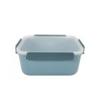 image shows Click Clack 2 Quart Daily Food Storage Container | Blue against a blank, white background Image