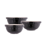 Mason Cash Color Mix Mixing Bowls (Set of 3) | Black aranged together against a white background Image