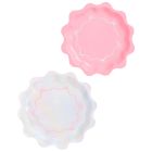 image shows xo, Fetti 24-Pieces Tying the Knot Paper Plates  against a blank, white background
 Image