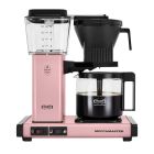 image shows Moccamaster KBGV Automatic Drip Stop Coffee Maker (40 oz Glass Carafe) | Pink against a blank, white background Image