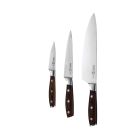 image shows Messermeister Avanta Pakkawood 3-Piece Starter Set  against a blank, white background Image
