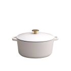 image shows Kana Milo 5.5 Qt. Classic Dutch Oven | White & Gold against a blank, white background Image