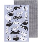 image shows Danica Jubilee Printed Dishtowel (Set of 2) | Meow & Furever against a blank, white background Image