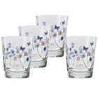 image shows Fiesta&reg; 15oz Tapered Double Old Fashion Glasses (Set of 4) | Breezy Floral against a blank, white background Image