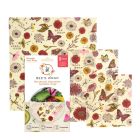 image shows Bee's Wrap Assorted 3-Pack Food Wraps | Meadow Magic - New for 2026  against a blank, white background Image