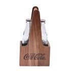 TableCraft 1oz Green Tinted Coca-Cola Salt & Pepper Shakers with Acacia Wood Crate