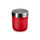 Cerise food jar against a white background, lid on Image