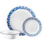 Corelle 12 Piece Dinnerware Set | Cobalt Circles
