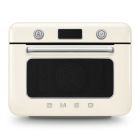 image shows SMEG 50's Retro Style Aesthetic Countertop Air Fry Oven With Steam | Cream against a blank, white background Image