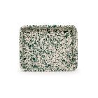 image shows Crow Canyon Small Rectangle Tray | Green & Cream against a blank, white background Image