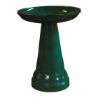 image shows Ohio Stoneware Locking Top Birdbath Set | Hunter Green  against a blank, white background Image