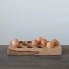 Creative Co-Op Acacia Wood Egg Tray 