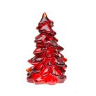  image shows Mosser Glass Holiday Collection 5.5" Tree Figurine | Red against a blank, white background Image