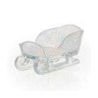 image shows Mosser Glass Holiday Collection Mini Sleigh Figurine | Crystal Carnival against a blank, white background Image