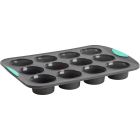 image shows Trudeau Silicone 12-Count Muffin Pan | Grey  against a blank, white background Image